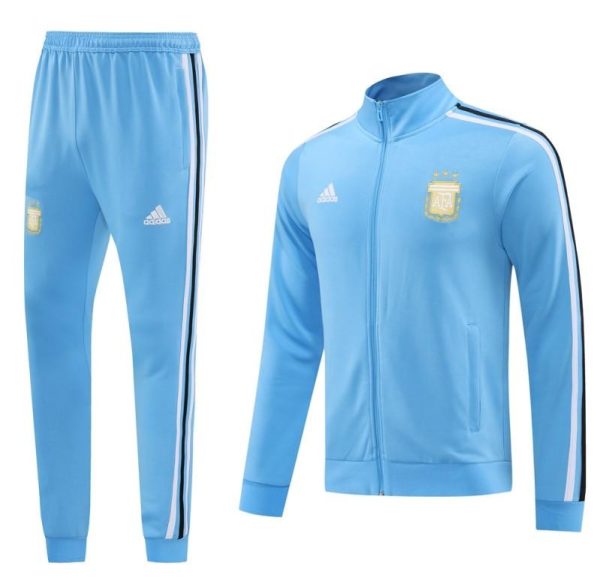 2024 Argentina Blue Full Zipper Jacket +Long Pants