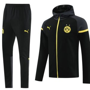 24/25 Borussia Dortmund Black Hoddie Full Zipper Jacket +Long Pants