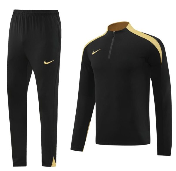 24/25 Nike Black/Golden Half Zipper Jacket+Long Pants