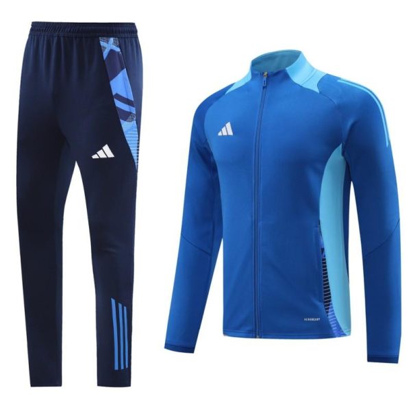 24/25 Adidas Blue Full Zipper Jacket +Long Pants