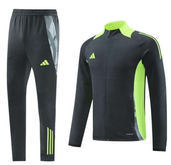 24/25 Adidas Grey/Green Full Zipper Jacket +Long Pants