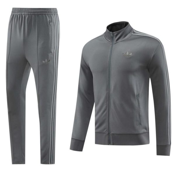 24/25 Adidas Original Grey Full Zipper Jacket +Long Pants