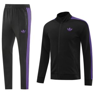 24/25 Adidas Original Black/Purple Full Zipper Jacket +Long Pants