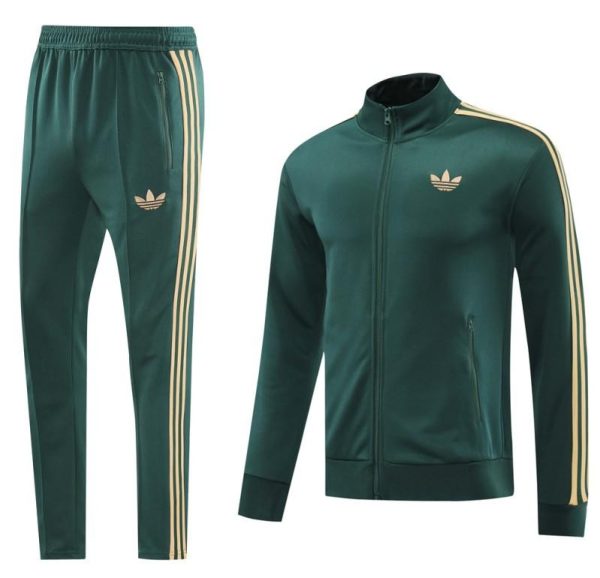 24/25 Adidas Original Green Full Zipper Jacket +Long Pants