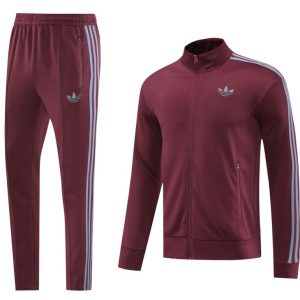24/25 Adidas Original Wine Full Zipper Jacket +Long Pants