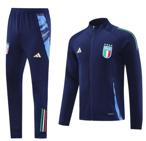 2024 Italy Navy Full Zipper Jacket +Long Pants