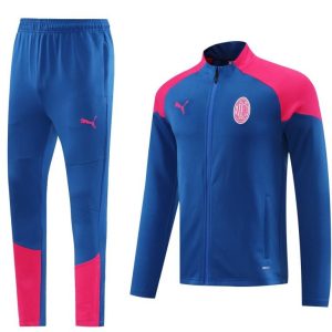 24/25 AC Milan Blue/Red Full Zipper Jacket +Long Pants