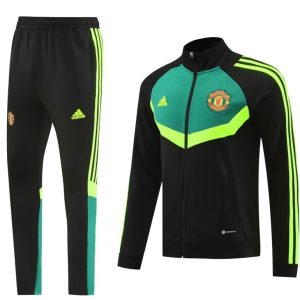 24/25 Manchester United Black/Green Full Zipper Jacket +Long Pants
