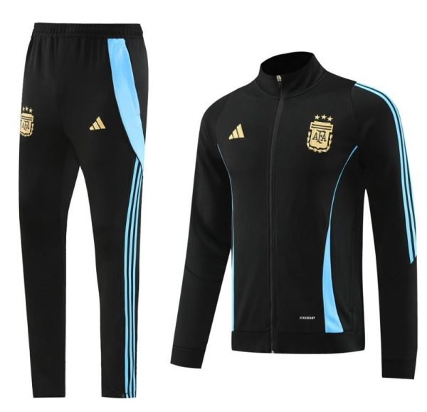 2024 Argentina Black Full Zipper Jacket +Long Pants