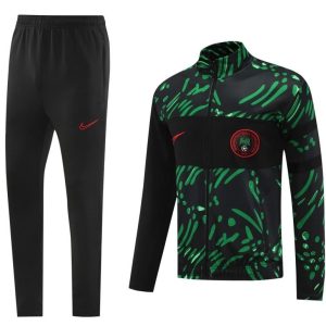 2024 Nigeria Black/Green Full Zipper Jacket +Long Pants
