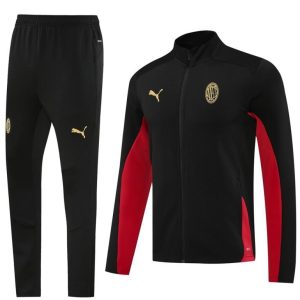 24/25 AC Milan Black/Red Full Zipper Jacket +Long Pants
