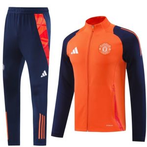 24/25 Manchester United Orange Full Zipper Jacket +Long Pants
