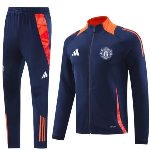 24/25 Manchester United Navy/Orange Full Zipper Jacket +Long Pants