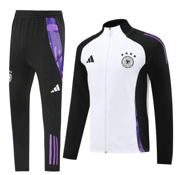 2024 Germany White/Black Full Zipper Jacket +Long Pants