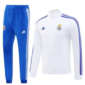 24/25 Real Madrid White Full Zipper Jacket +Long Pants