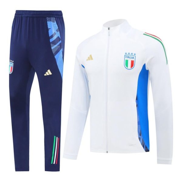 2024 Italy White Full Zipper Jacket +Long Pants