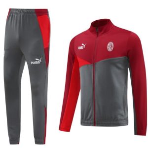 24/25 AC Milan Red/Grey Full Zipper Jacket +Long Pants