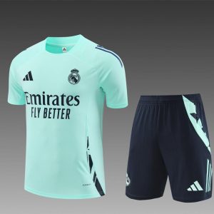 24/25 Real Madrid Lake Blue Short Sleeve Jersey+Shorts
