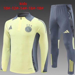 24/25 Kids Juventus Yellow Half Zipper Jacket+Long Pants