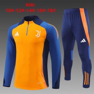 24/25 Kids Juventus Orange Half Zipper Jacket+Long Pants