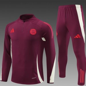 24/25 Bayern Munich Wine Half Zipper Jacket+Long Pants