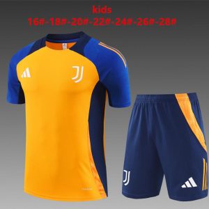 24/25 Kids Juventus Orange/Navy Short Sleeve Jersey+Shorts