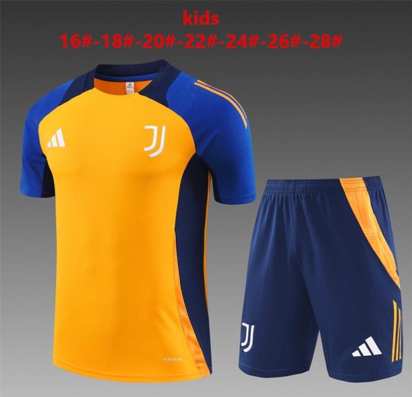 24/25 Kids Juventus Orange/Navy Short Sleeve Jersey+Shorts