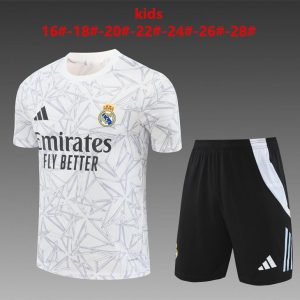 24/25 Kids Real Madrid White Special Short Sleeve Jersey+Shorts