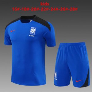 2024 Kids South Korea Blue Short Sleeve Jersey+Shorts