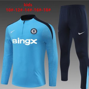 24/25 Kids Chelsea Blue Half Zipper Jacket+Long Pants