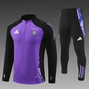 2024 Germany Purple Half Zipper Jacket+Long Pants
