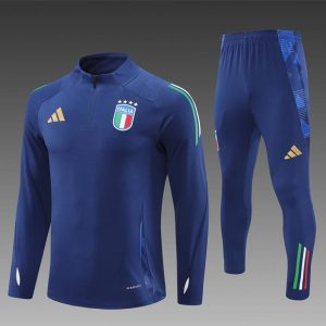 2024 Italy Navy Half Zipper Jacket+Long Pants