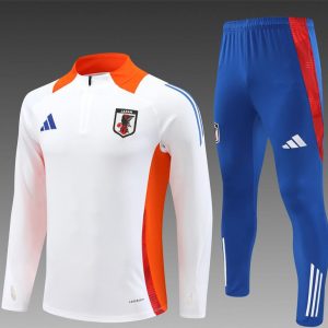 2024 Japan White Half Zipper Jacket+Long Pants