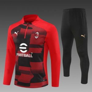 24/25 AC Milan Red Half Zipper Jacket+Long Pants