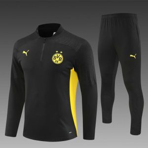 24/25 Borussia Dortmund Black Half Zipper Jacket+Long Pants