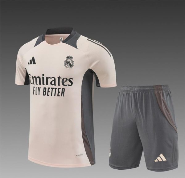 24/25 Real Madrid Pink Short Sleeve Jersey+Shorts