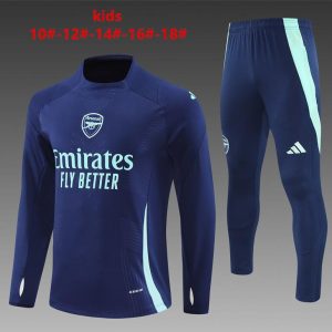 24/25 Kids Arsenal Blue Half Zipper Jacket+Long Pants
