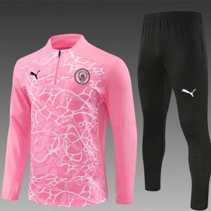 24/25 Manchester City Pink Half Zipper Jacket+Long Pants