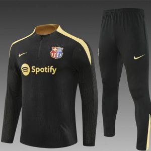24/25 Barcelona Black Half Zipper Jacket+Long Pants