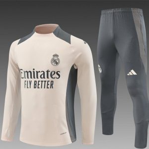 24/25 Real Madrid khaki Half Zipper Jacket+Long Pants