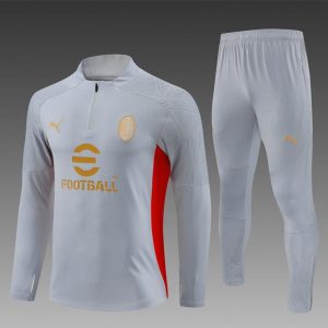24/25 AC Milan Grey Half Zipper Jacket+Long Pants