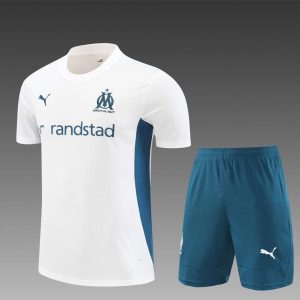 24/25 Olympique Marseille White Short Sleeve Jersey+Shorts