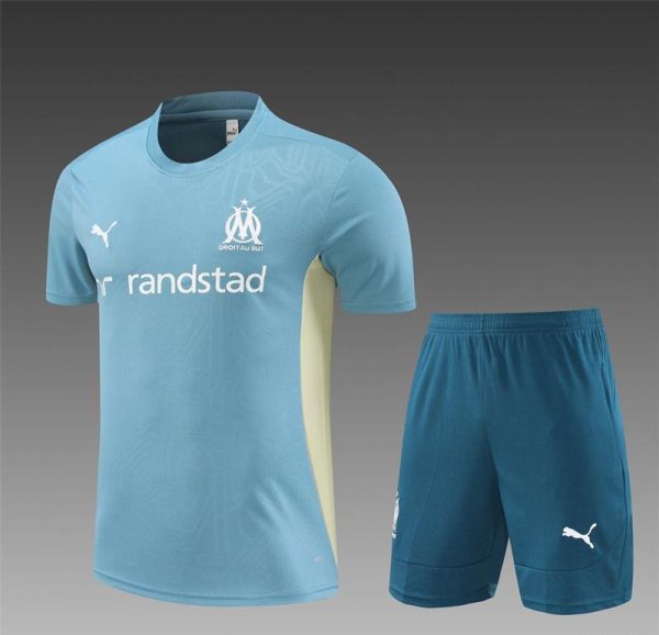 24/25 Olympique Marseille Blue Short Sleeve Jersey+Shorts