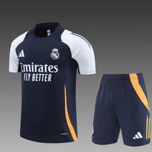 24/25 Real Madrid Navy White Short Sleeve Jersey+Shorts