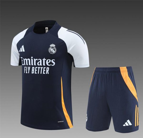 24/25 Real Madrid Navy White Short Sleeve Jersey+Shorts