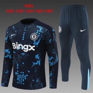 24/25 Kids Chelsea Navy Half Zipper Jacket+Long Pants