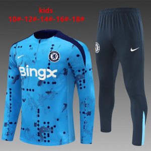 24/25 Kids Chelsea Blue Half Zipper Jacket+Long Pants