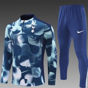 24/25 Tottenham Hotspur Blue Camouflage Half Zipper Jacket+Long Pants