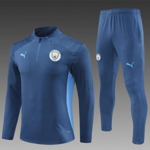 24/25 Manchester City Blue Half Zipper Jacket+Long Pants