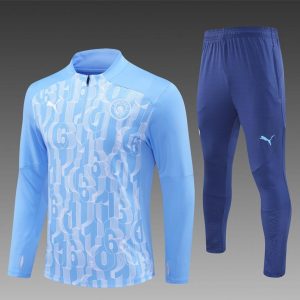 24/25 Manchester City Light Blue Half Zipper Jacket+Long Pants